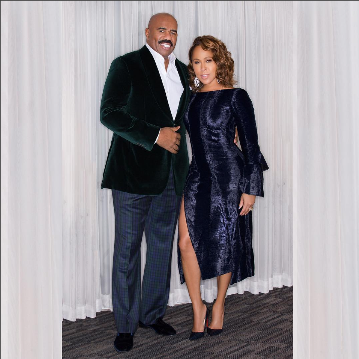 Marjorie and Steve Harvey Deliver Major Holiday Party Style Inspiration
